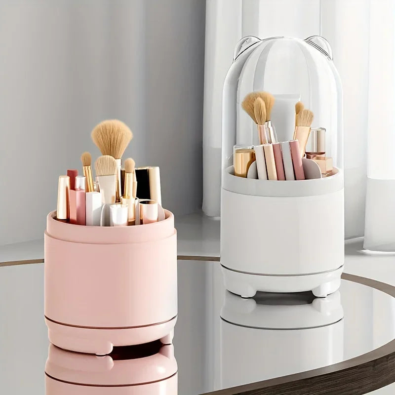 Multifunctional Desktop Storage Rotating Makeup Organizer (Pink)