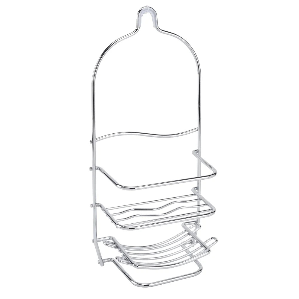 Metal Shower Caddy with Hooks 3-Tier Chrome Bathroom Organizer