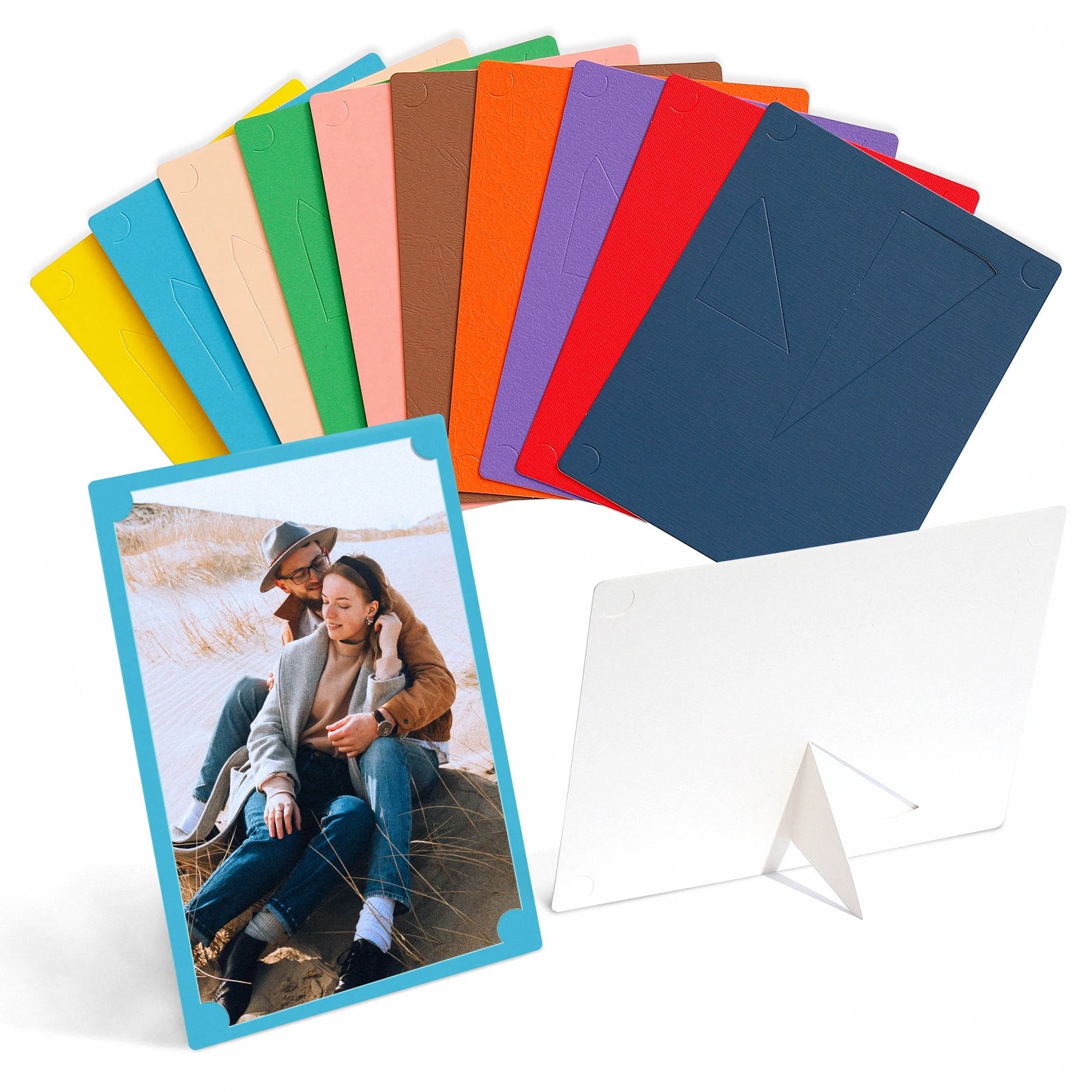 10Pcs Paper Photo Frame Set Simple Color Cardboard Frames