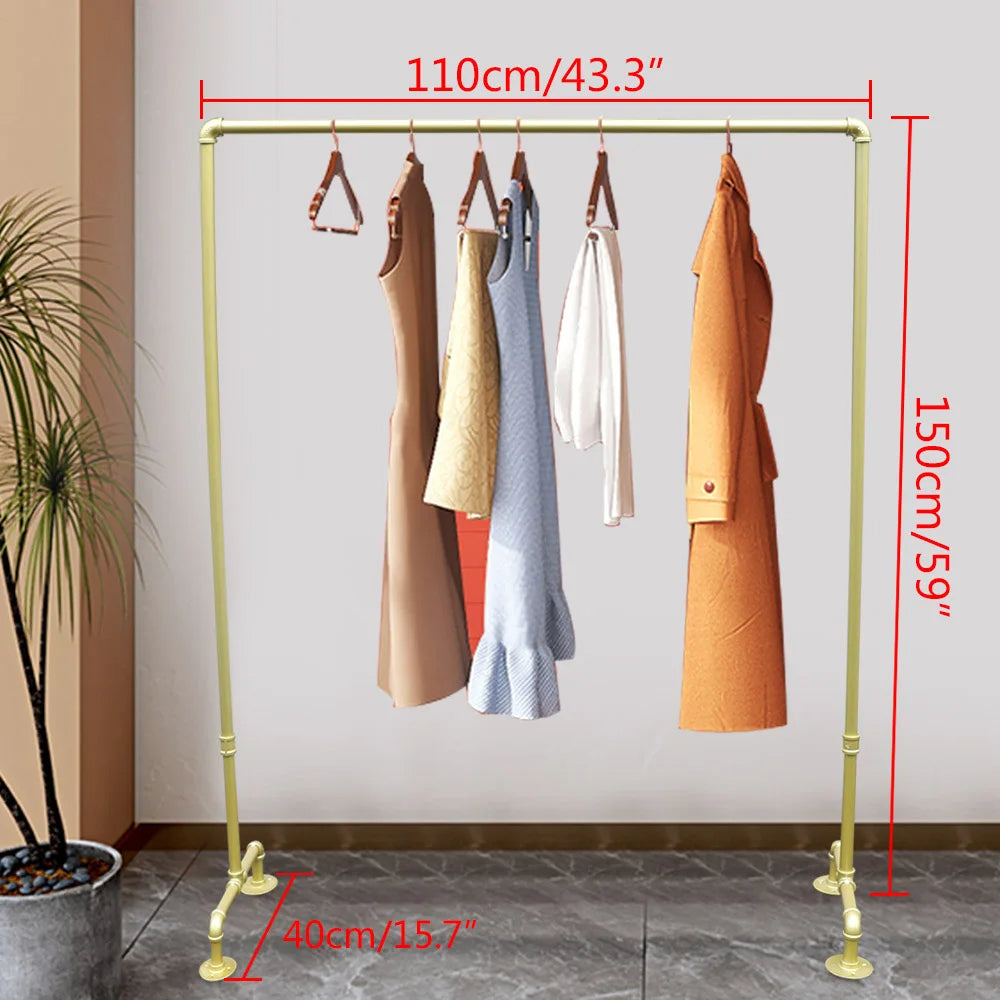 Floor Garment Display Stand Heavy Duty Iron Clothing Rack