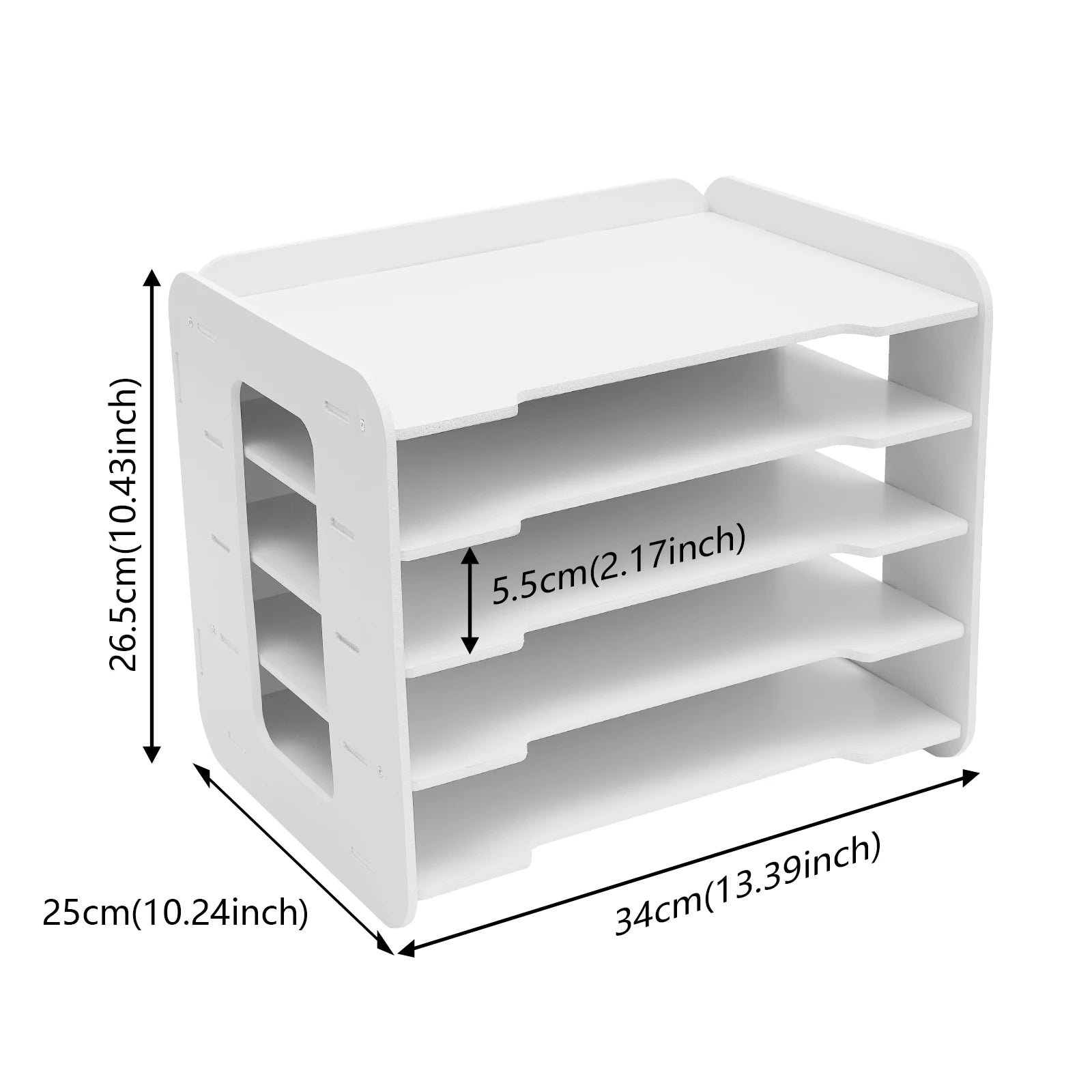 Desktop Document Organizer Data 5-Tier Storage Rack for Office Home