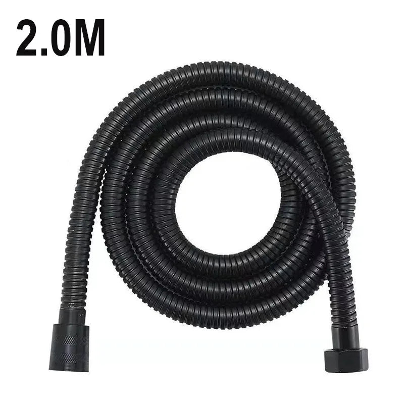 Long Bathroom Shower Water Hose Extension 2M (Black)