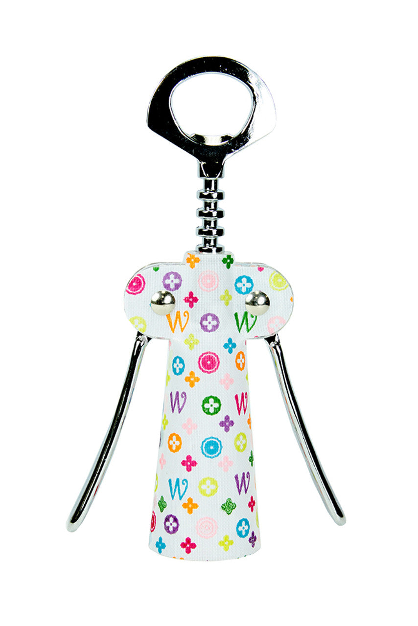 Durable 7.25&quot; Stainless Steel Monogram Wine Corkscrew – Elegant Sommelier Tool