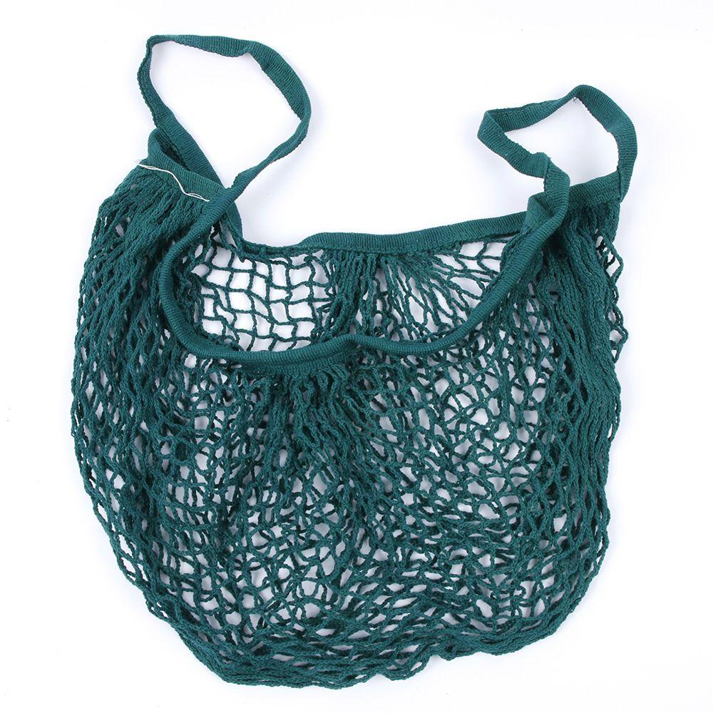 1PC Reusable Mesh Grocery Bag Tote Mesh Net Woven Cotton Bag Hand Totes (Milk White)