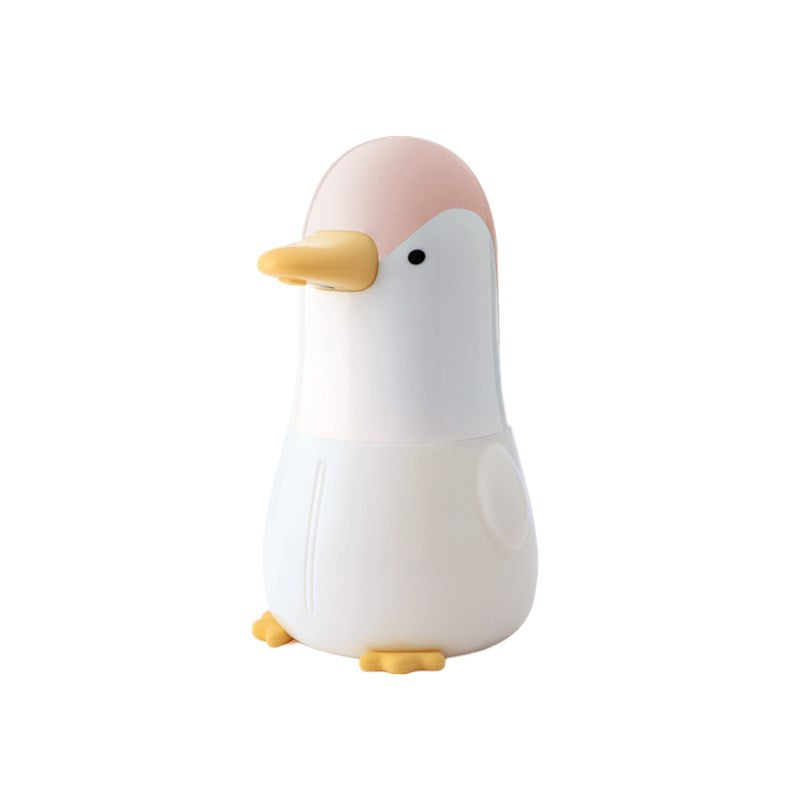 Penguin Automatic Soap Dispenser with Bubble Wash for Kids, Home, and Office (Pink)