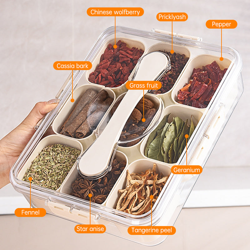 Design Sealed Snackle Storage Box with 9pcs Divider