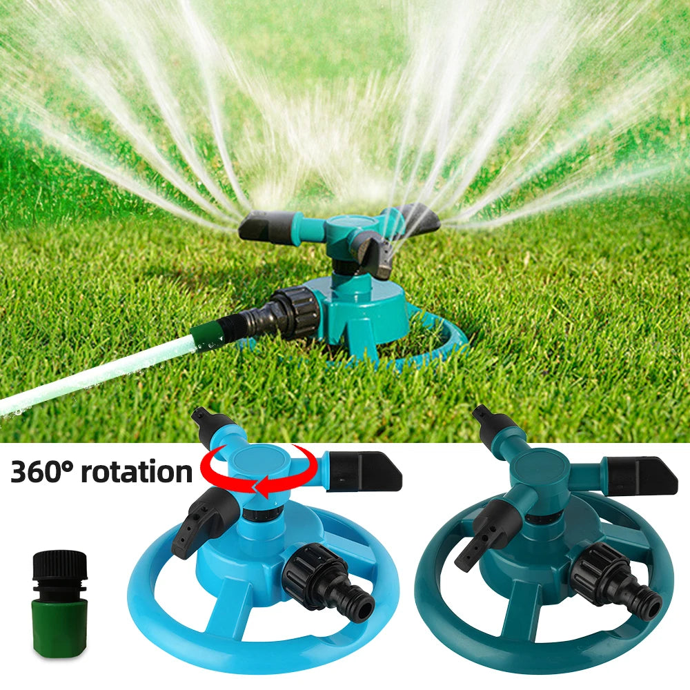 Automatic Rotating Water Sprinklers 360 Degree System Quick Coupling Lawn Rotating Nozzle Garden Irrigation Supplies (EU Standard, Green)