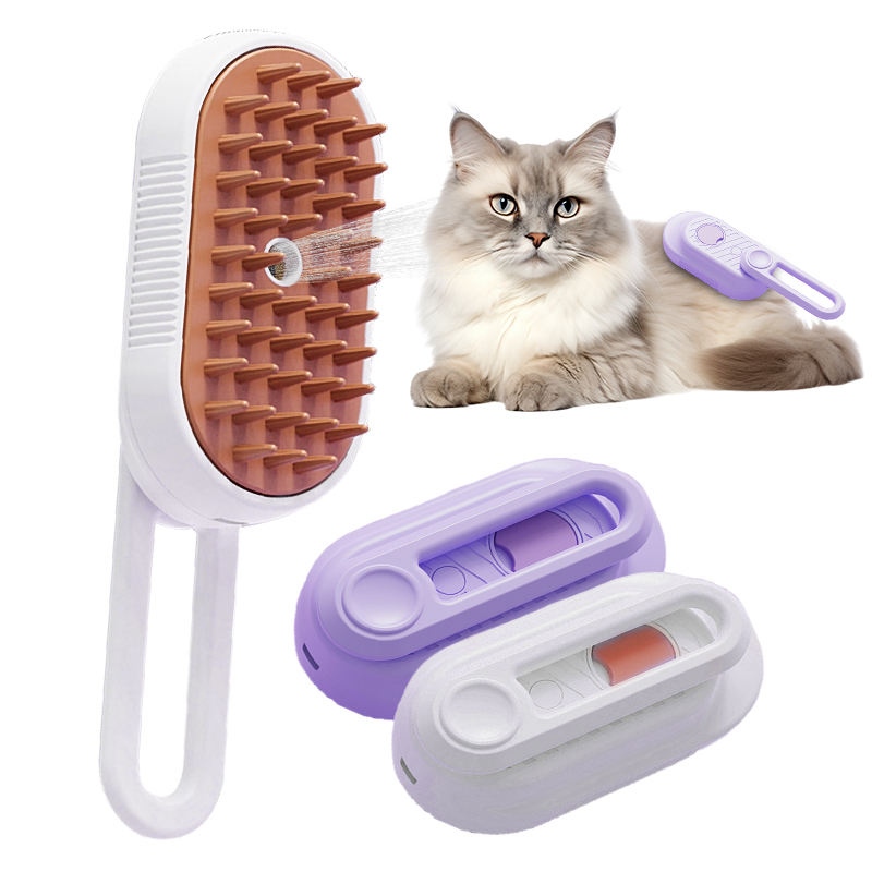 Cat Comb Pet Care Cleaning Massage Remover Electric USB Rechargeable Spray Massage Comb Brush Pet Grooming Brush with Water Tank