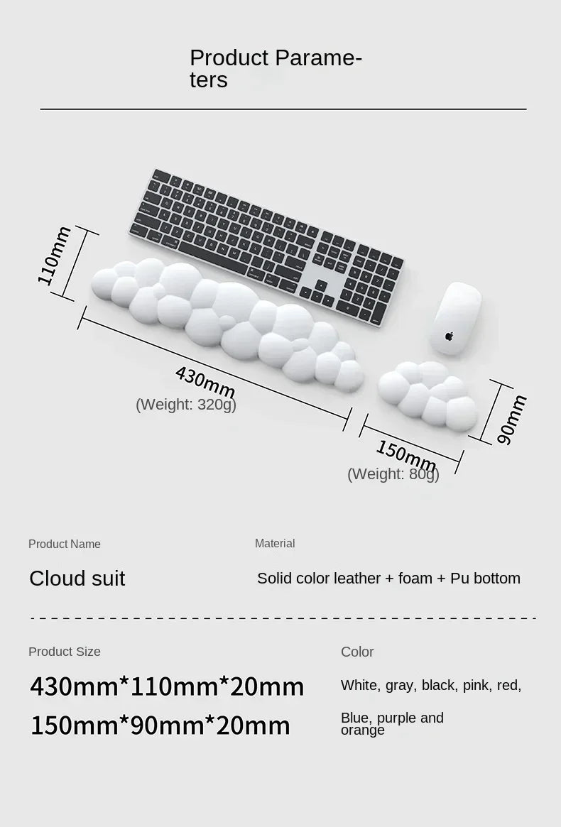 Ergonomic Cloud Mouse Pad for Gaming and Office Work (White)