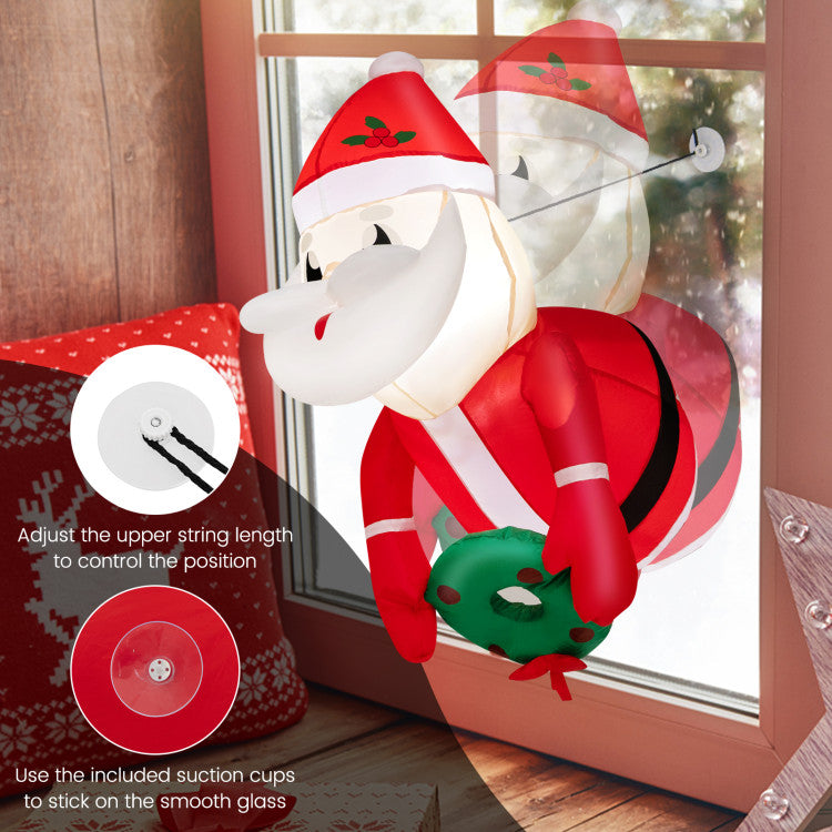 Santa Inflatable Santa Broke Out from Window 3.3 Feet Lighted Christmas Decoration