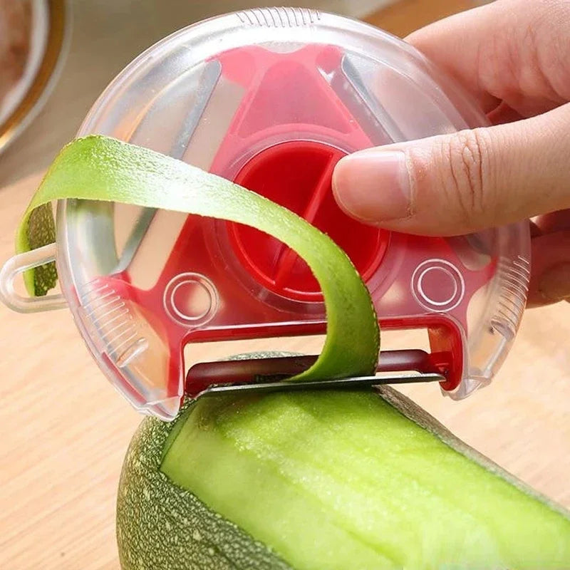 3-in-1 Vegetable Peeler, Julienne Slicer &amp; Shredder, Multi-Function Peeler with Grater, Zester &amp; Cutter Blades, Kitchen Vegetable Prep Tool (Random Color)
