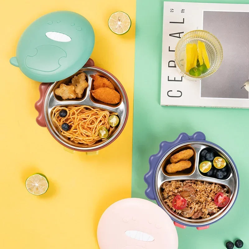 Dinosaur Stainless Steel Lunch Box 500mL for Kids (Green)