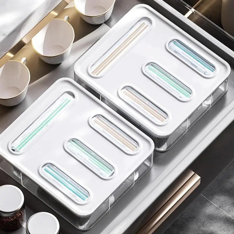 Multifunctional Food Bag Holder and Dispenser Organizer Box