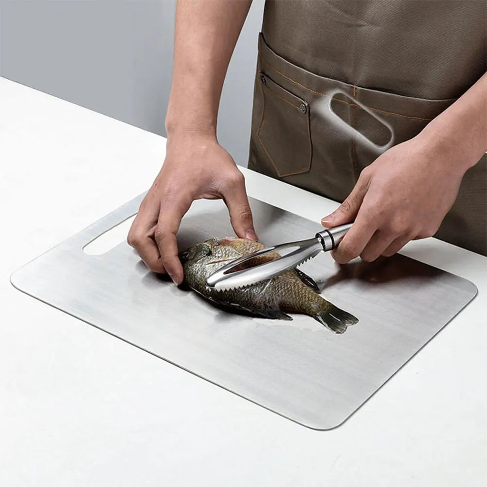 Thickened Double Sided Stainless Steel Chopping Board