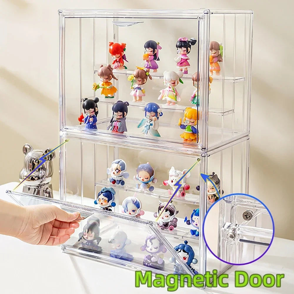 Clear Stackable Display Box 3PCS for Collectibles Figures