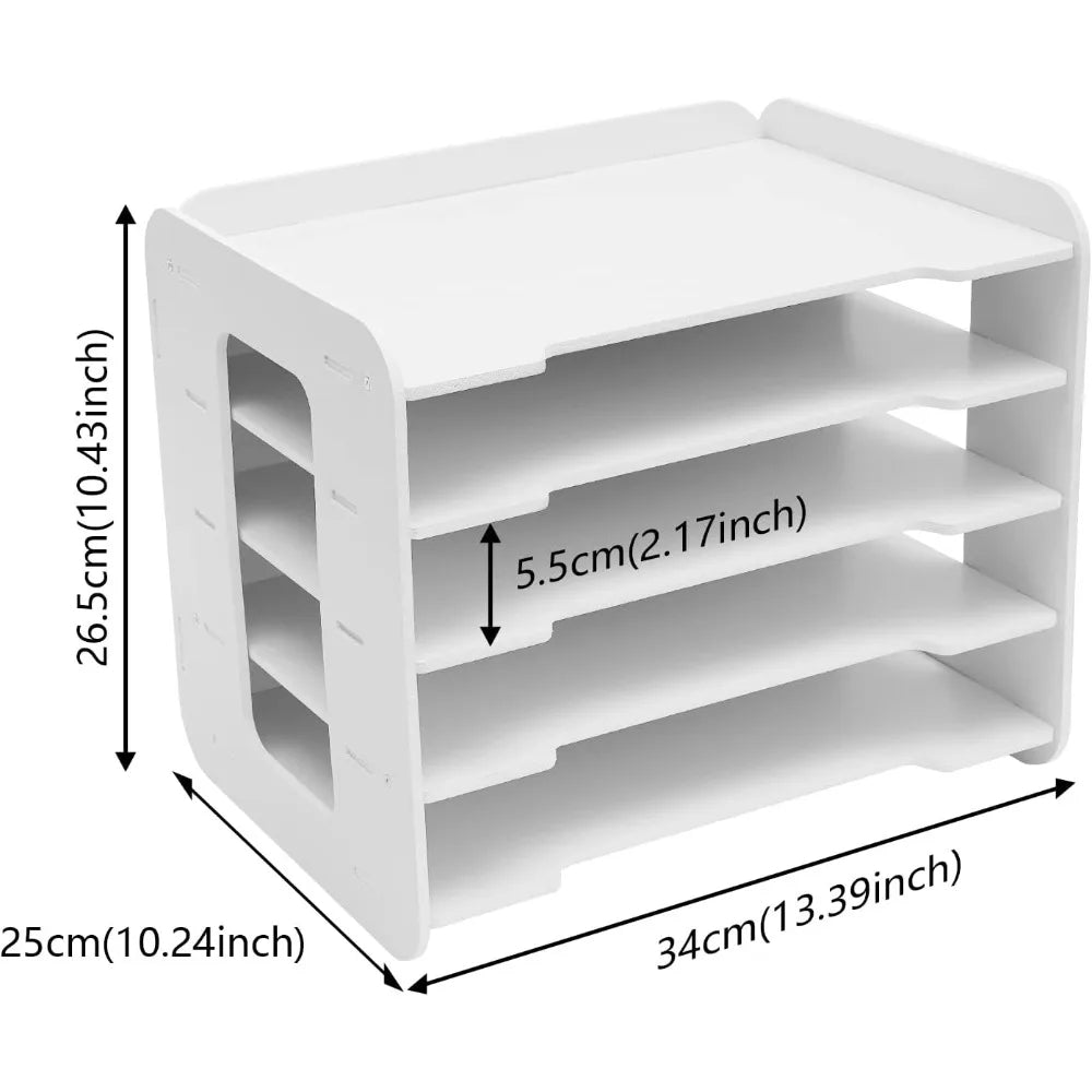 5-Tier Stackable Letter Tray Desk Organizer