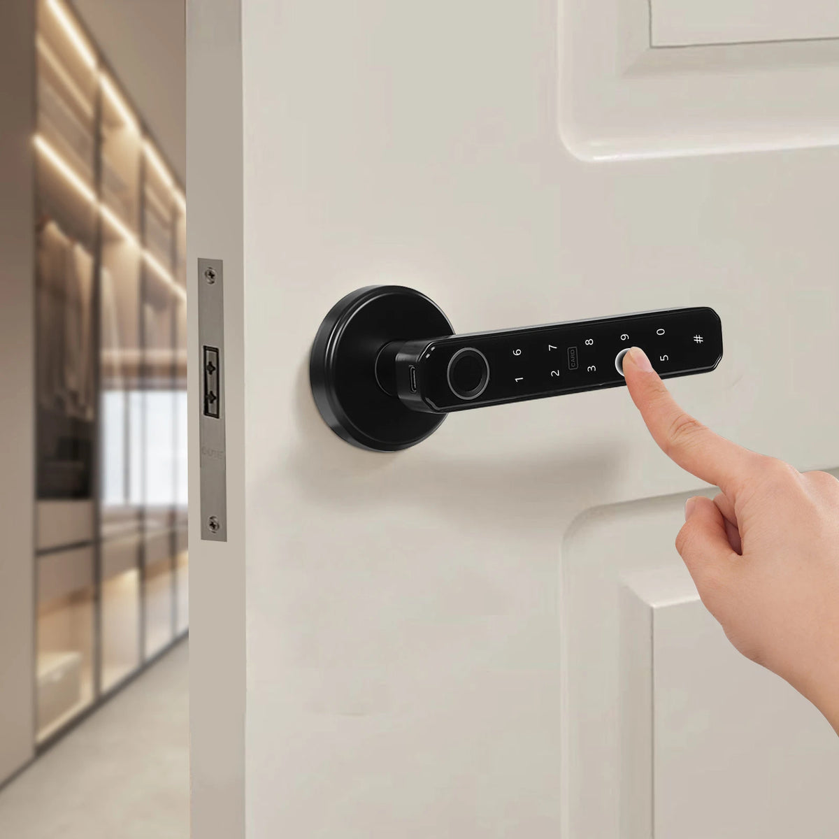 Rechargeable Fingerprint Door Lock with 2 Keys