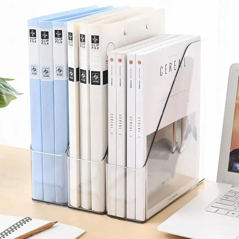 Clear Plastic Magazine File Holder Vertical Desk Organizer