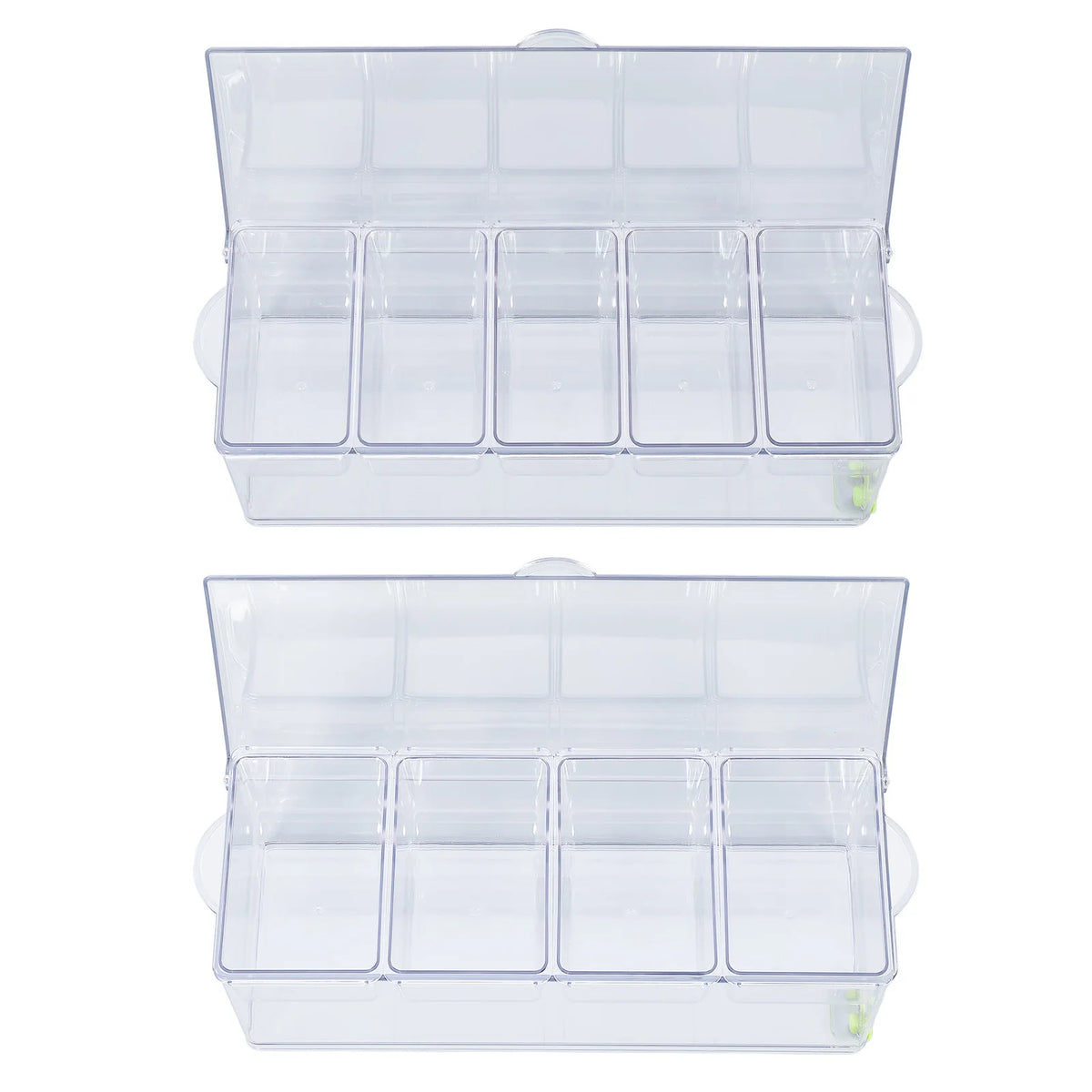 Clear Glass Pantry Spice Organization Jars 5-Compartment with Lids