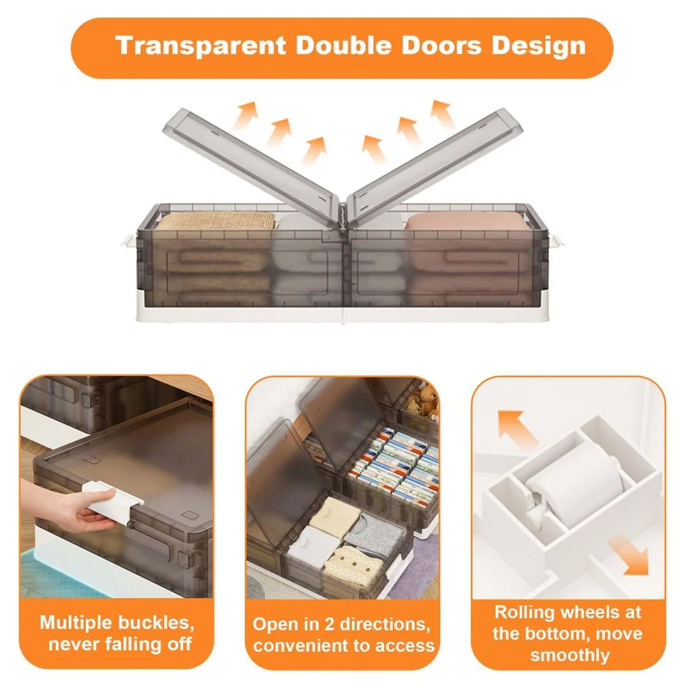 Plastic Under-Bed Storage Containers with Lids (Set of 2)