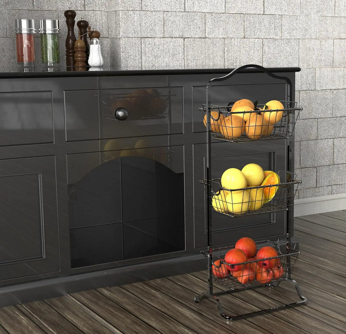 Multipurpose Wire Basket Stand Kitchen Storage for Fruits, Veggies