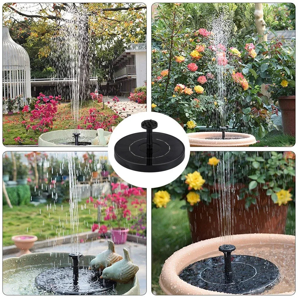 Mini Solar Water Fountain Pump 13CM Eco-Friendly Outdoor Waterfall for Bird Bath