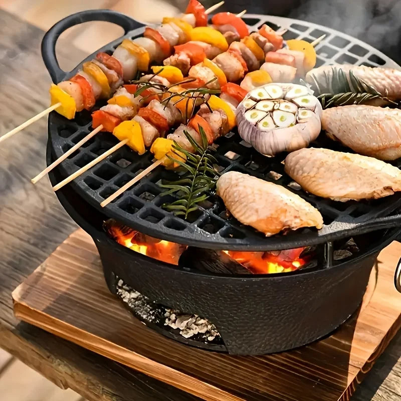 Portable BBQ Grill Round for Camping Picnic Party