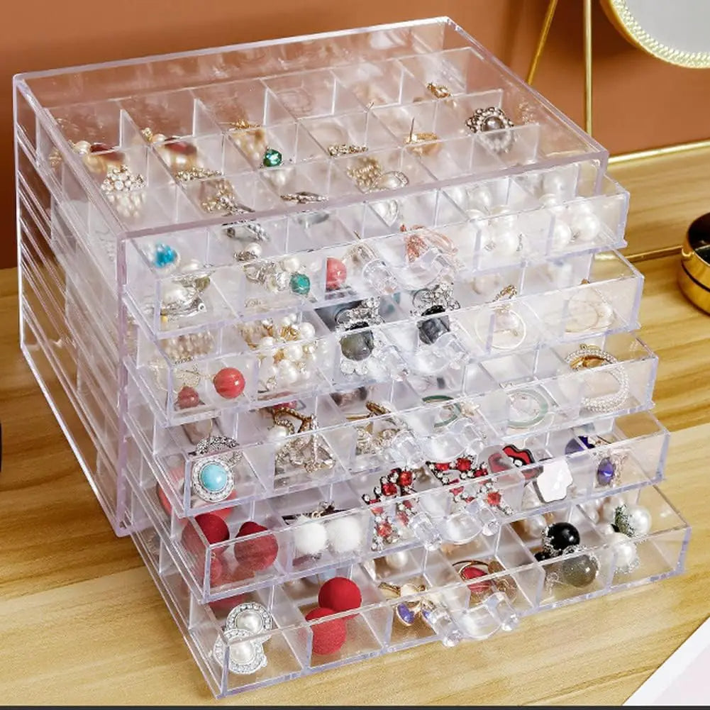 Acrylic Earring Storage Box Organizer with Drawers