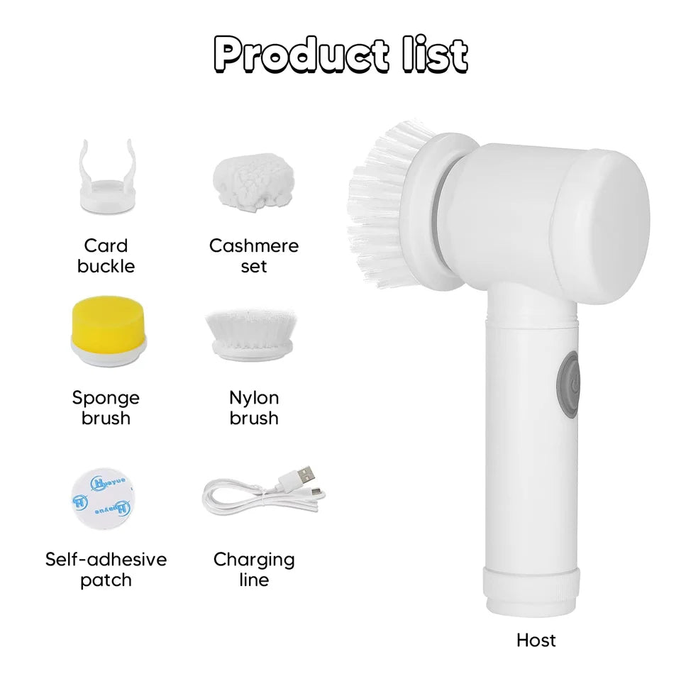 Electric Spin Scrubber with 3 Heads Cleaning Brush Rotating Scrubber