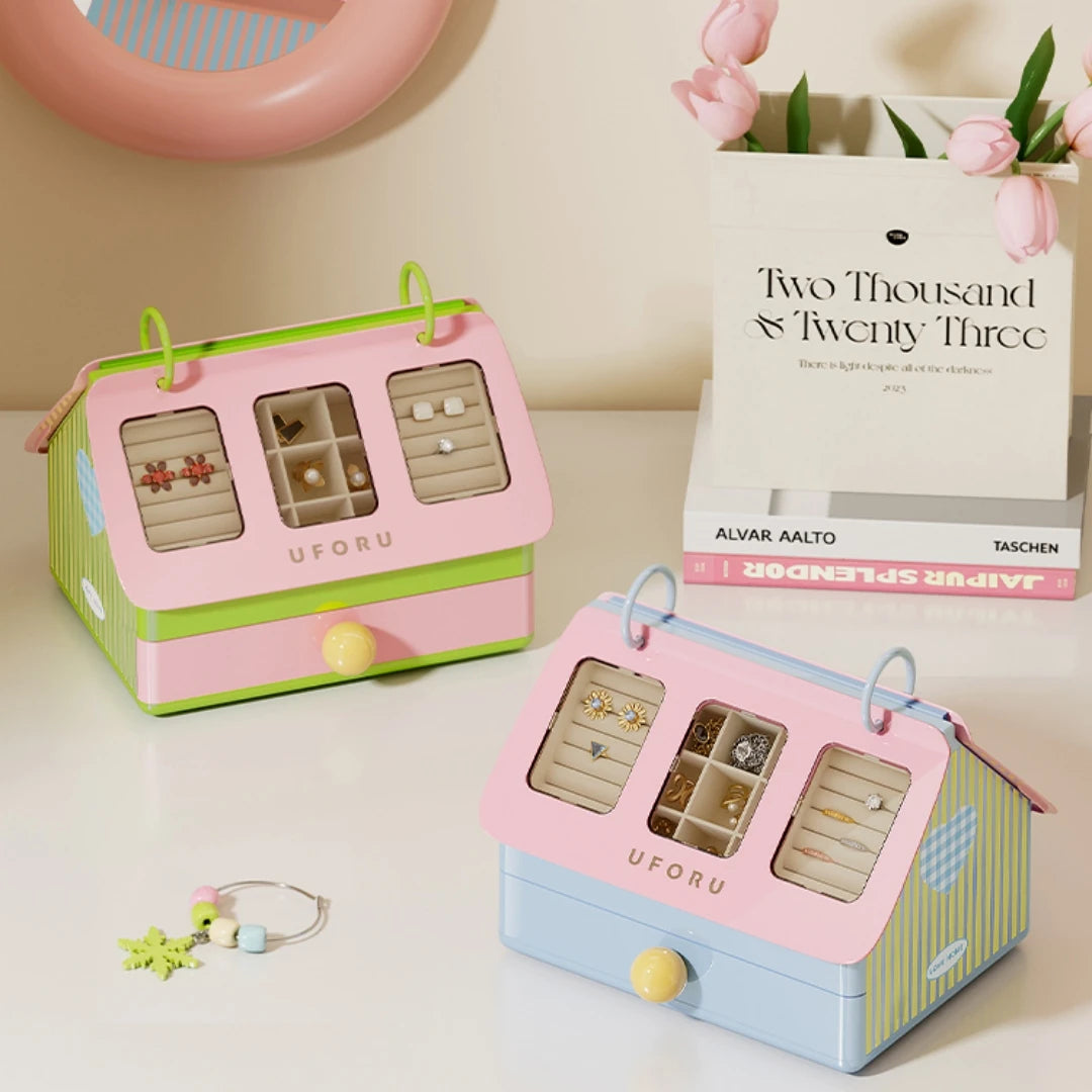 Cute Ornament-Style Cosmetic Storage Box (White)