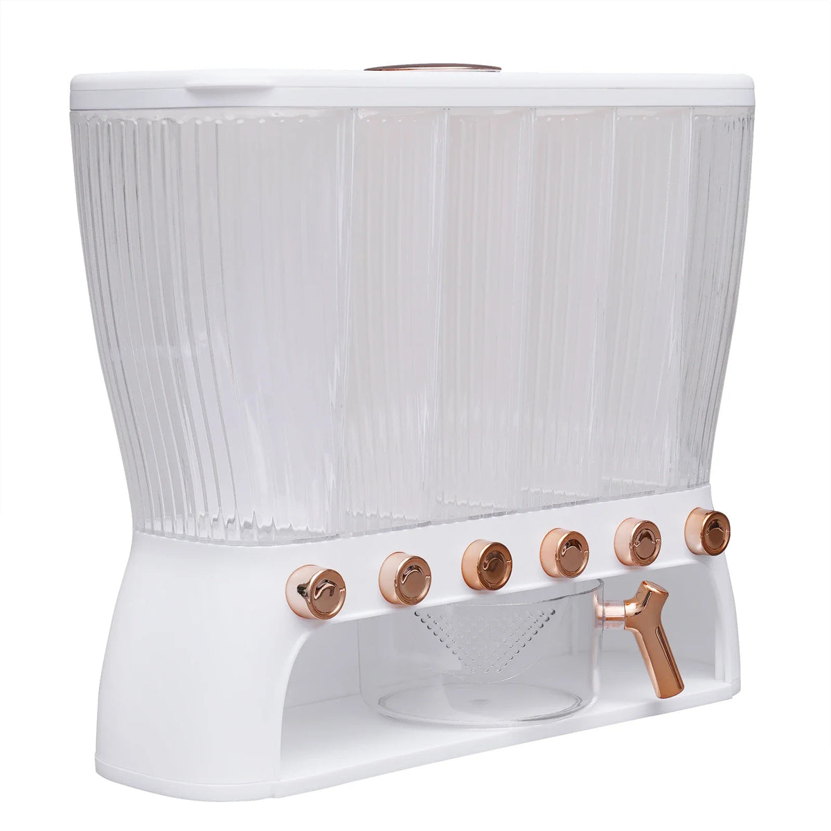 6-Grid Dry Food Dispenser Grain Storage Container for Kitchen