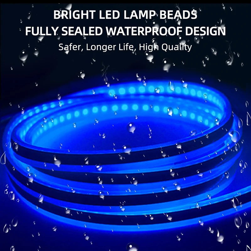 LED Daytime Running Light Scan Starting Car Hood Decorative Lights (Blue)