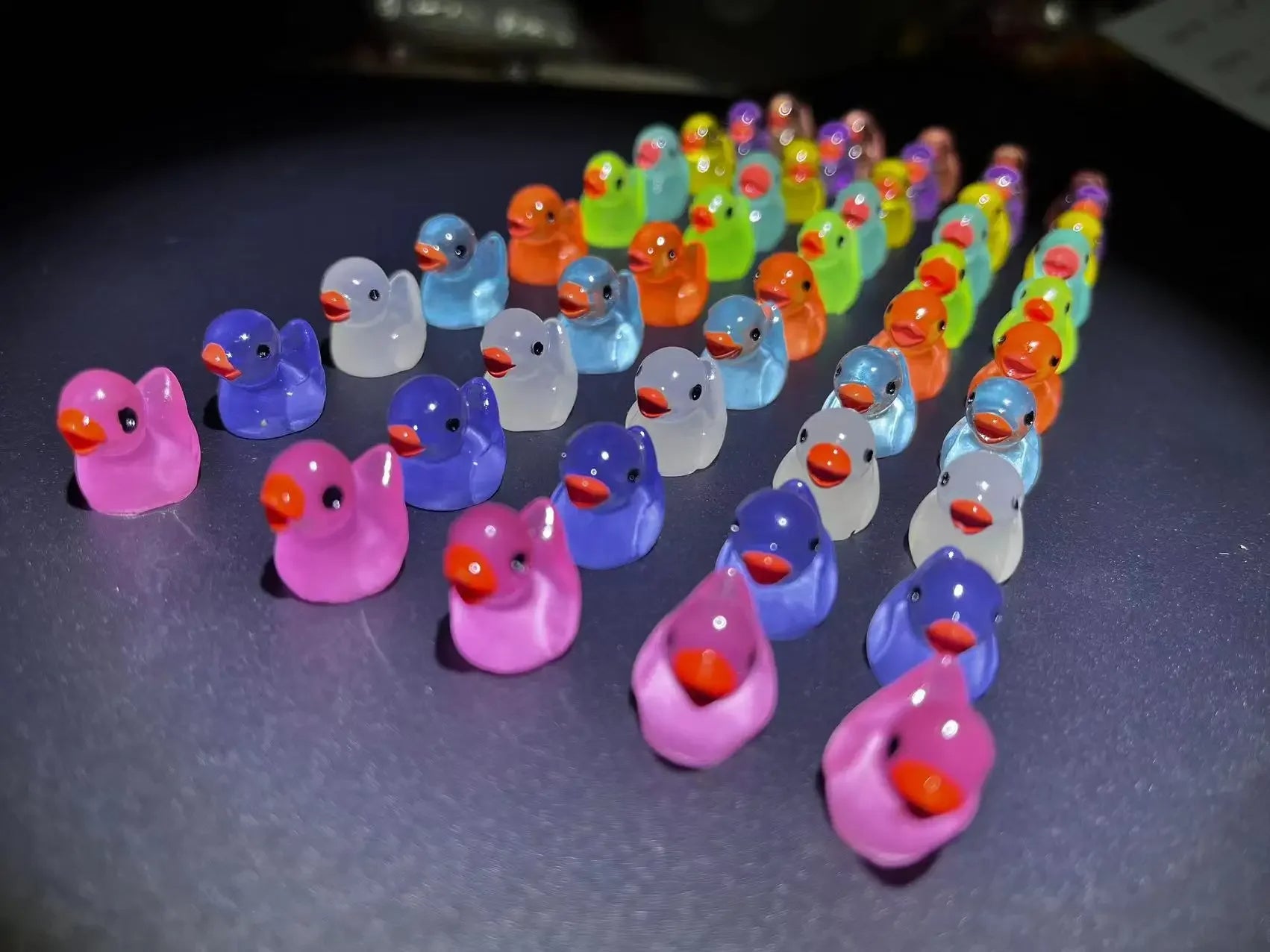 50Pcs Colorful Mini Duck Figurines for Fairy Gardens