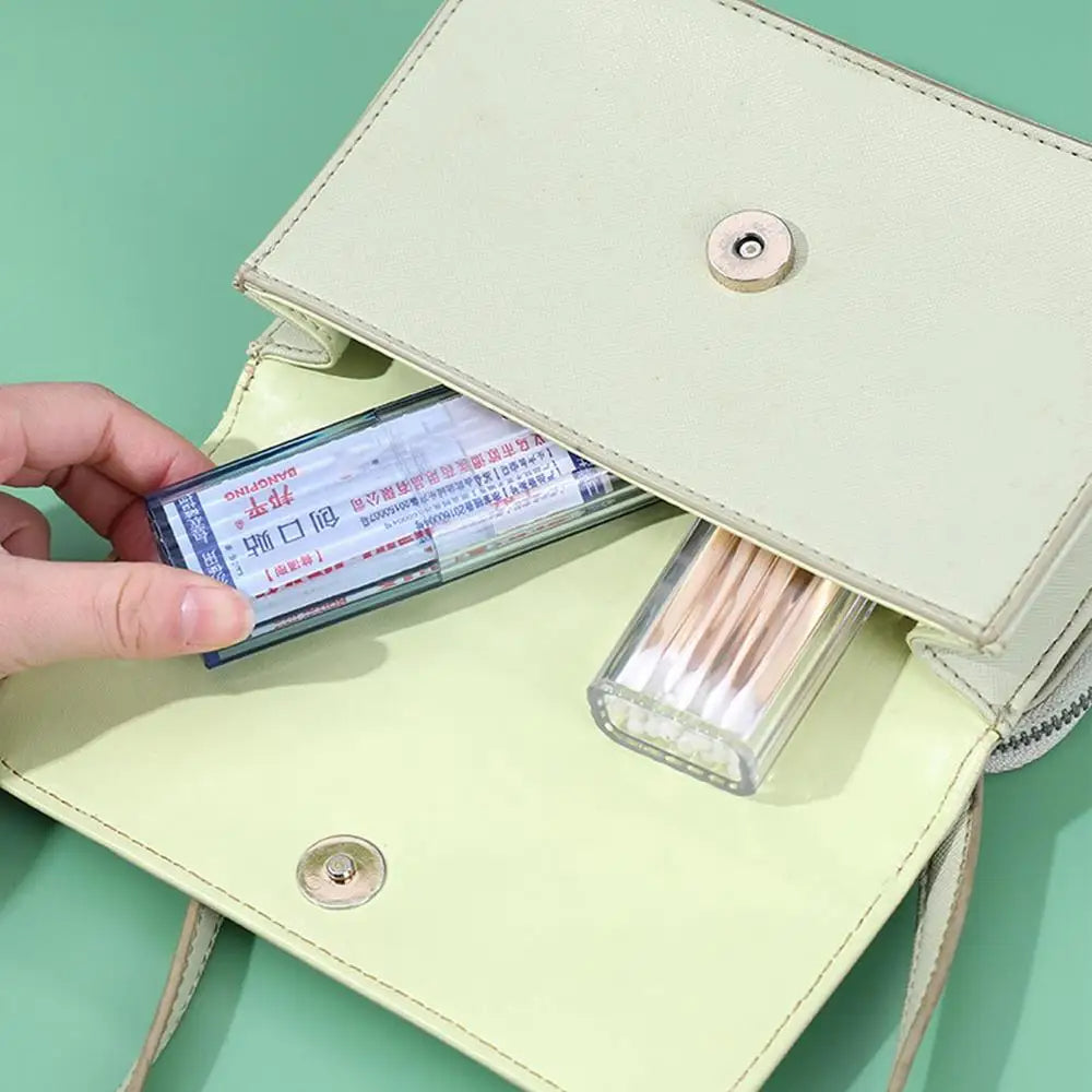 Portable Cotton Swab Floss Pick Storage Jar (White)