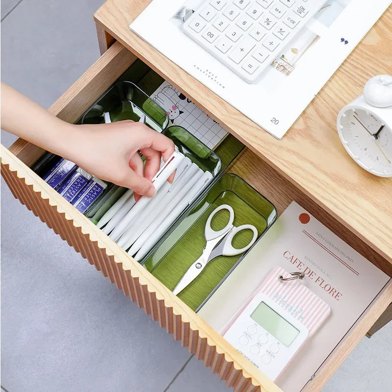 Desk Plastic Container Drawer Organizer, Medium (White)