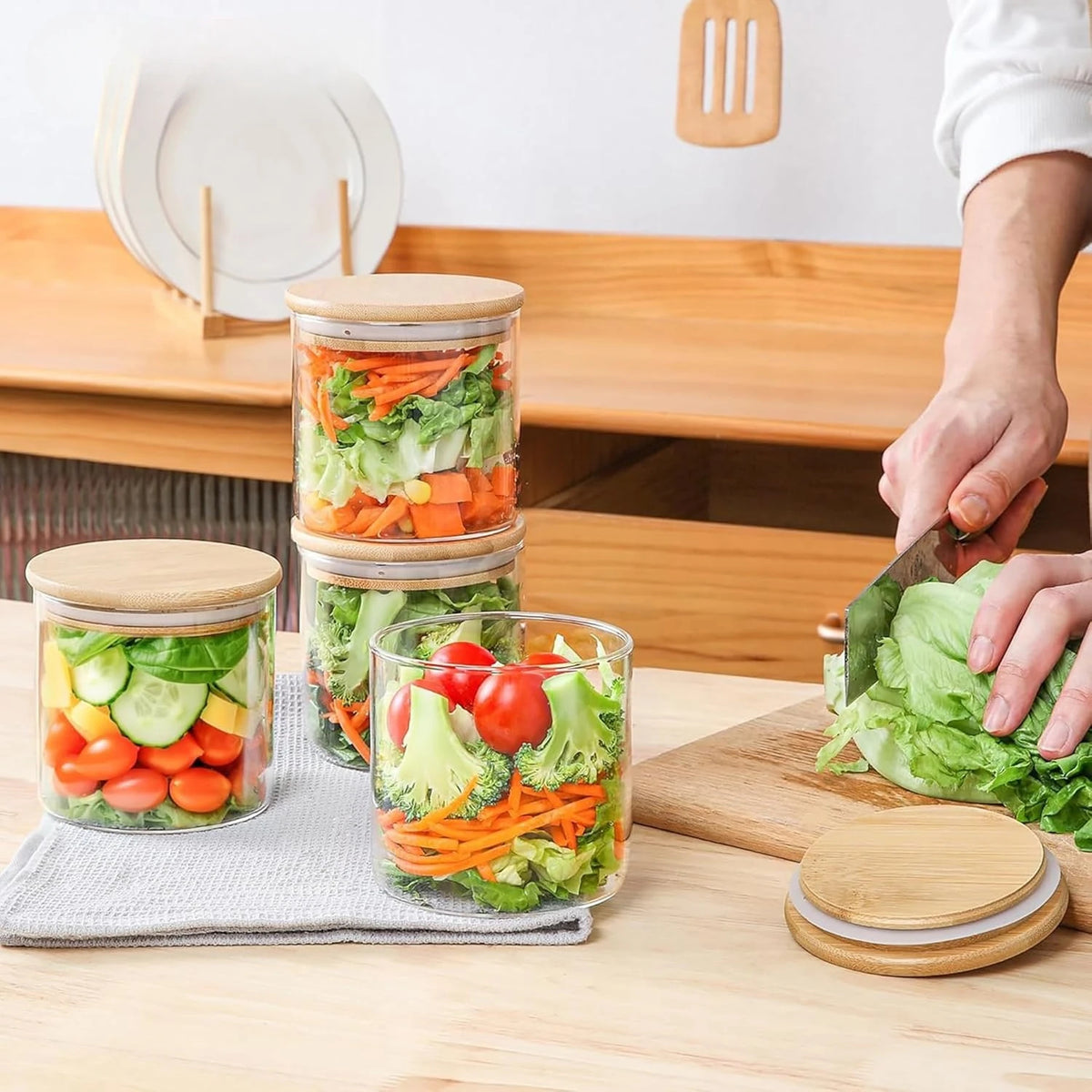 Set of 9 Glass Storage Containers for Tea Spices
