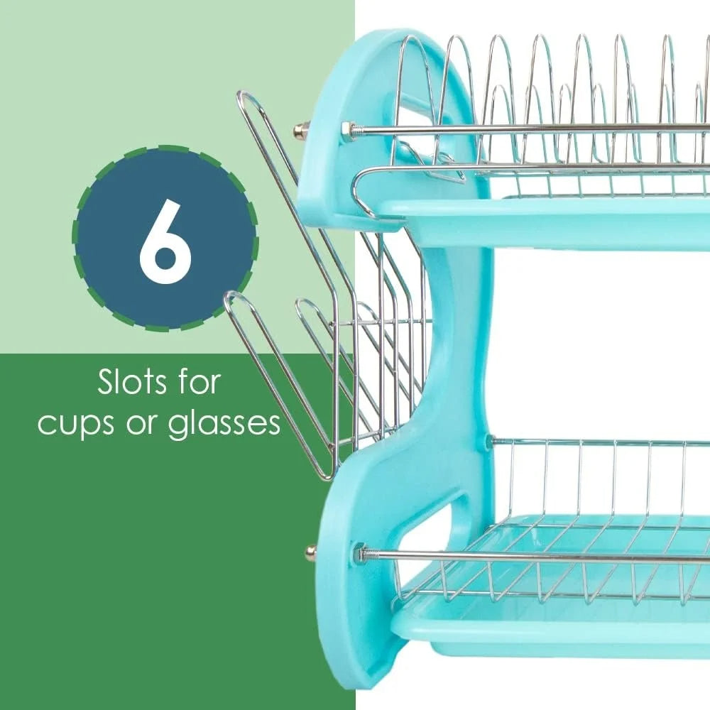 2-Tier Dish Drying Rack for Kitchen Counter