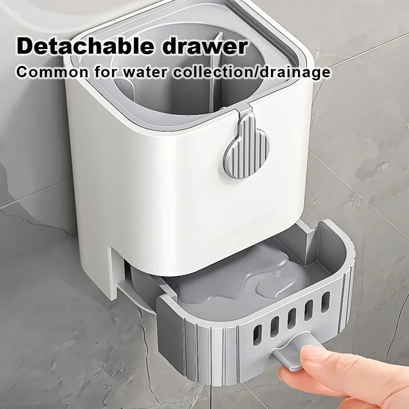 Flexible Rim-Cleaner Toilet Brush Set Long Handle Wall-Hanging Bathroom Scrubber