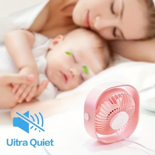 Portable Mini Desktop Fan USB Powered for Home Office (Random Color)