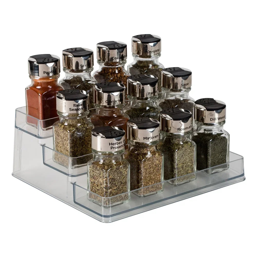 Durable 3-Tier Clear Organizer Kitchen Spice Rack