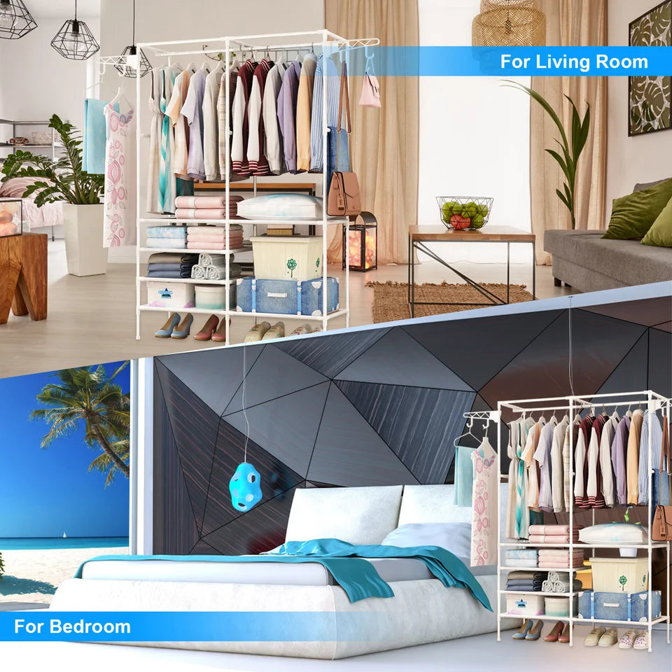 Metal Freestanding Multifunctional Clothes Wardrobe and Shoe Organizer