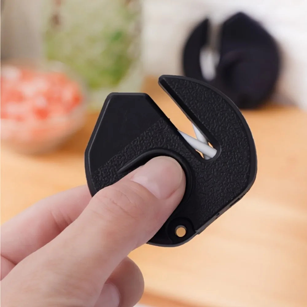 Portable Manual Knife Sharpener with Non-Slip Grip – Compact Kitchen Sharpening Tool for Home, Camping &amp; Outdoor Use