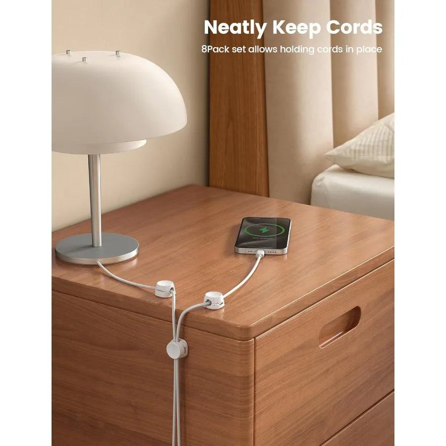 Round Spring Cable Management Clips 8-Pack