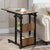 C-Shape End Table with Storage Shelves