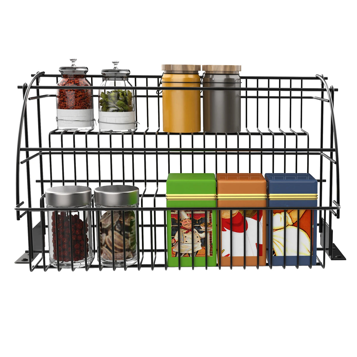 Retractable 3 Tier Kitchen Storage Organizer (Black)