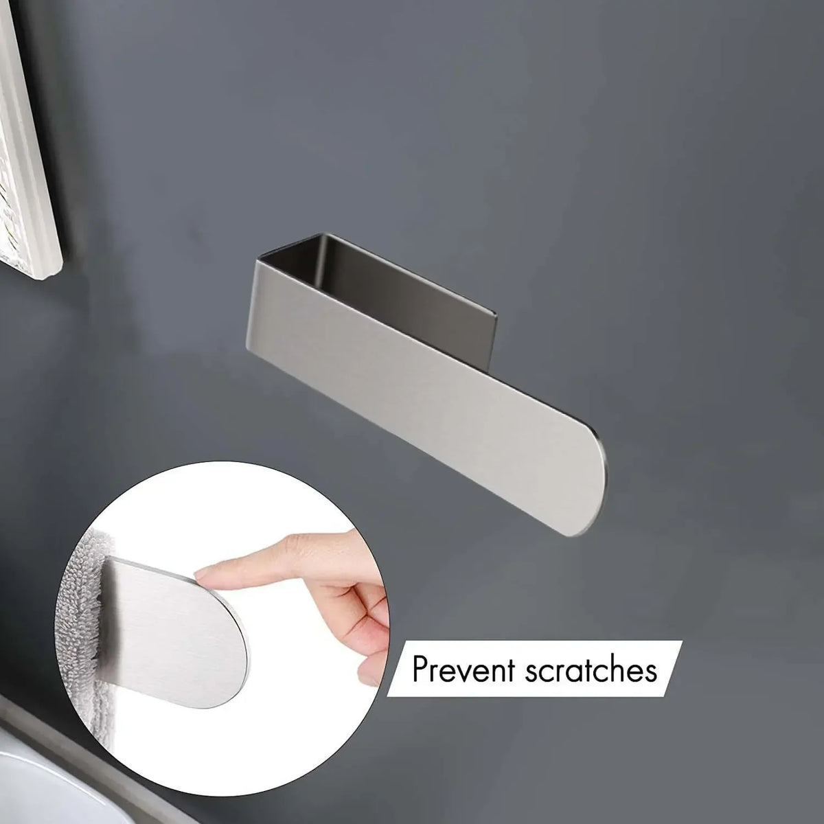 Self-Adhesive Towel Holder 9&quot; Stainless Steel 304 No-Drill Bathroom Wall Rack (Silver)