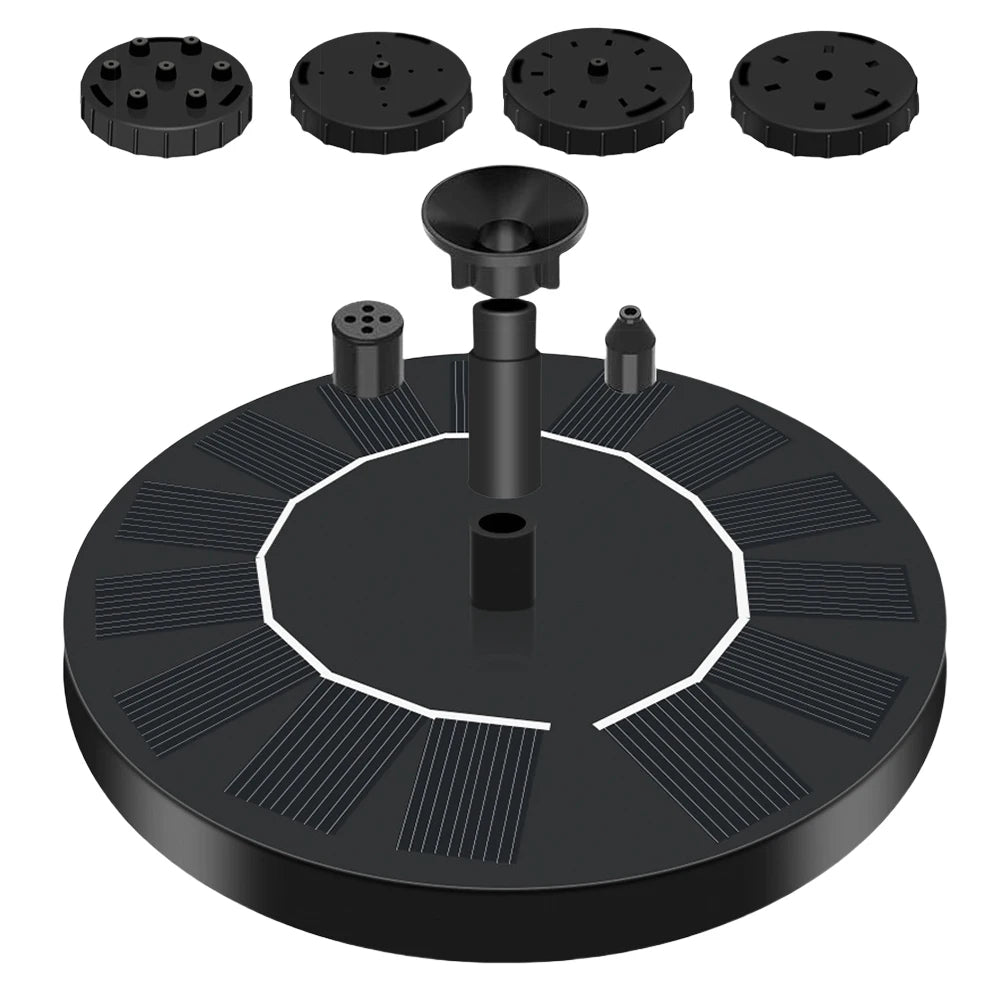 Floating Solar Fountain 16CM with 8 Nozzles – Free-Standing Solar Water Pump for Bird Bath