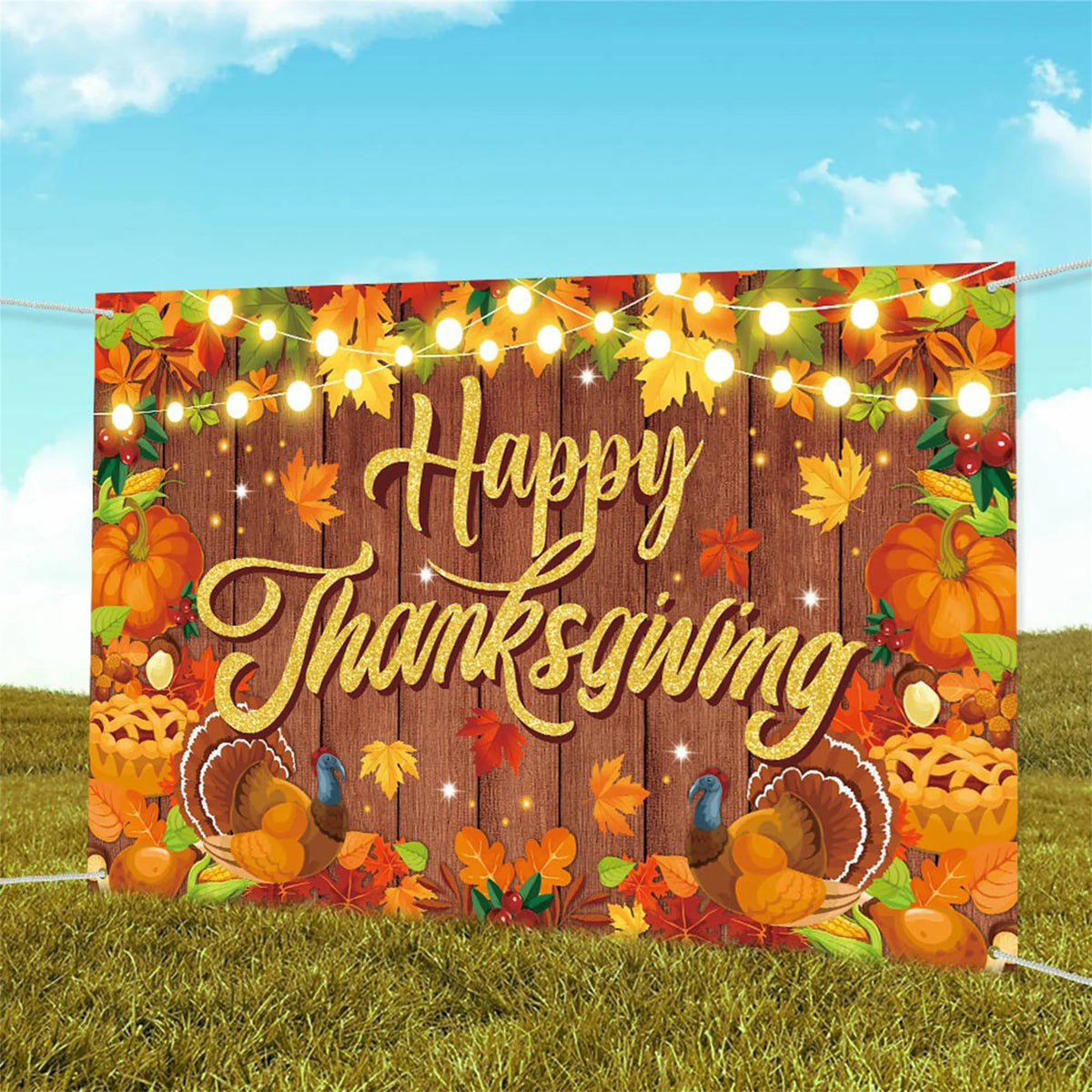 Fall Harvest Photography Backdrop Banner Thanksgiving Party Wall Decoration