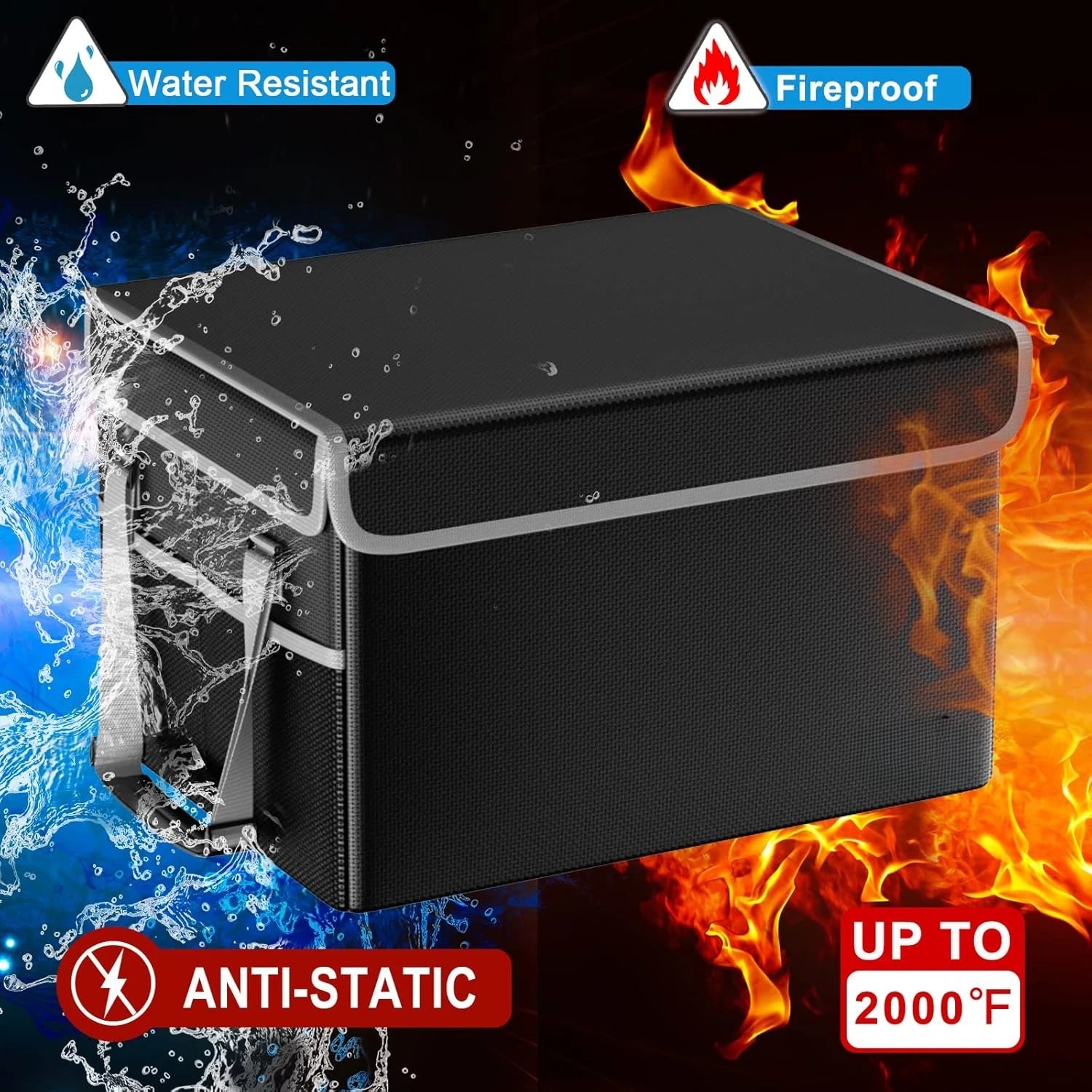 Collapsible File Organizer for Legal Letter Folders (Black)