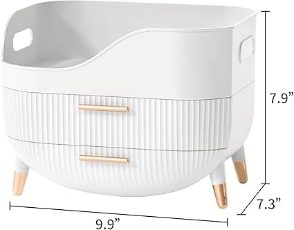 Makeup Organizer with Drawers Handle Skincare Storage for Cosmetic